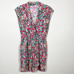 Anthropologie Tylho Sleeveless Floral Mini Wrap Dress